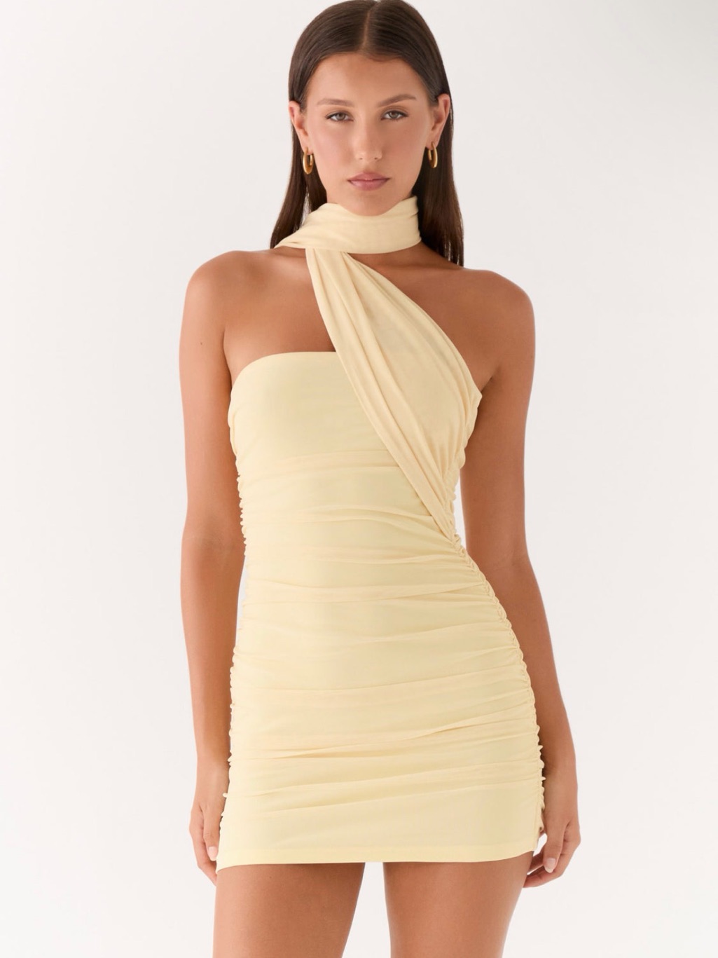 Breaking News Micro News Mini Dress Yellow